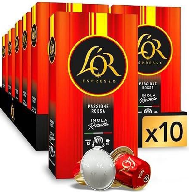 Набір Кави в Капсулах Nespresso L'OR Passione Rossa Ristretto Imola 10 пачок по 10капсул - Фото 1 Набір Кави в Капсулах Nespresso L'OR Passione Rossa Ristretto Imola 10 пачок по 10капсул - изображение 1