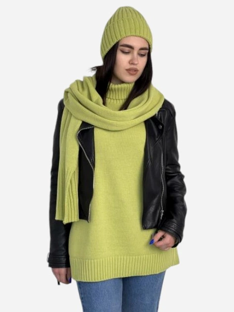 Шапка женская ARTKNIT Sofia Wool 38232 54-58 Зеленая (4823093419360) - изображение 6