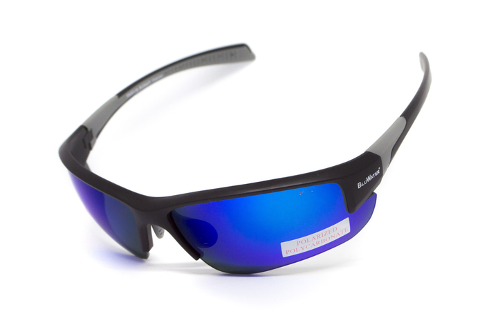 Окуляри поляризаційні захисні BluWater Samson-3 Z87.1 Polarized (G-Tech™ blue), дзеркальні сині - зображення 1