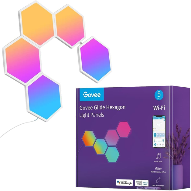 Світлові панелі Govee Glide Hexa Light Panels 5 шт (6974316994251) - зображення 1