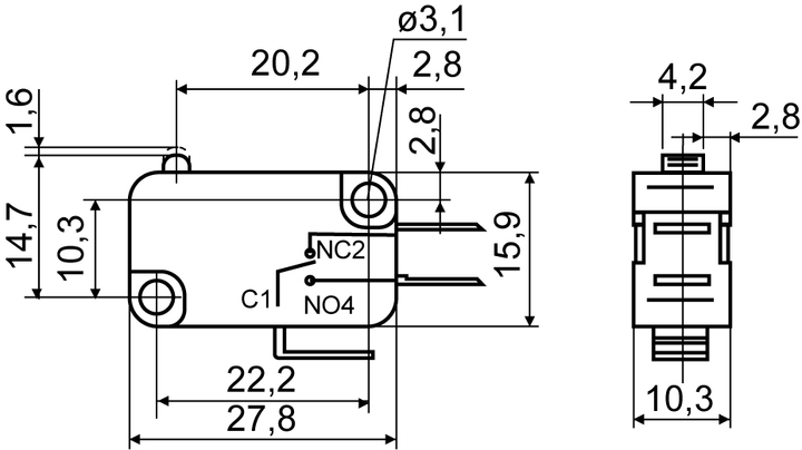 Микровыключатель Аско V-15-1C25 A0050040025 - Фото 3 Микровыключатель Аско V-15-1C25 A0050040025 - изображение 3