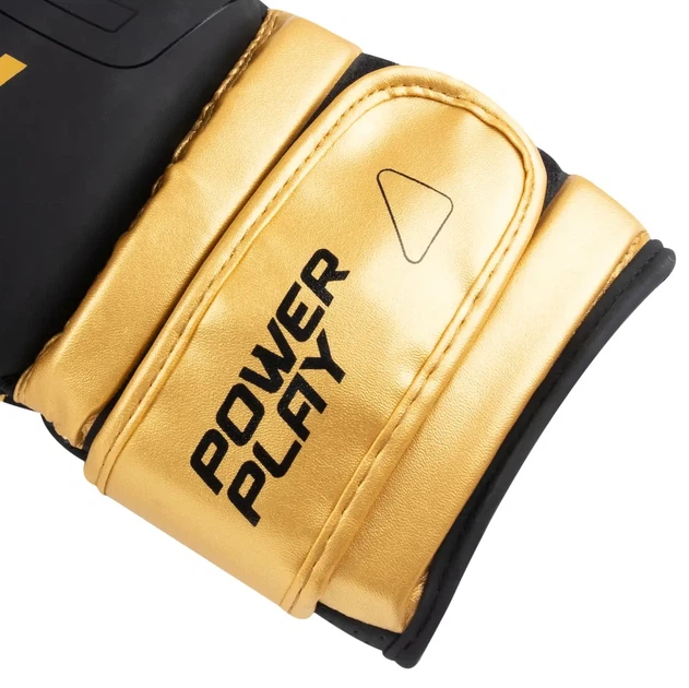 Боксерські рукавиці з екошкіри PowerPlay 3024 Ultra Mat Чорно-Золоті 14 унцій - изображение 8