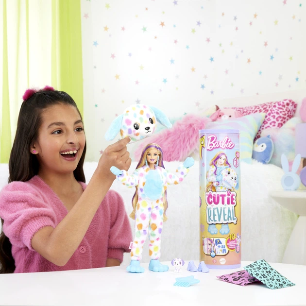 Ігровий набір Barbie Cutie Reveal Кольорові пухнастики далматинець (HRK41) - Фото 6 Ігровий набір Barbie Cutie Reveal Кольорові пухнастики далматинець (HRK41) - зображення 6
