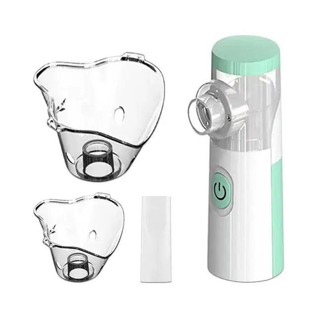 Інгалятор (Небулайзер) Портативний з маскою Mesh Nebulizer 100 KHZ JSL-W303 100 KHZ ультразвуковий для дітей та дорослих ручний з насадками Білий - зображення 2