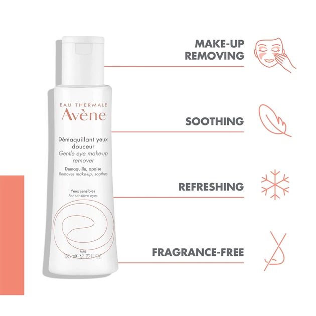 Засіб для зняття макіяжу AVENE Gentle Eye Make-Up Remover для Sensitive Skin 125ml (12119775) - Фото 3 Засіб для зняття макіяжу AVENE Gentle Eye Make-Up Remover для Sensitive Skin 125ml (12119775) - зображення 3