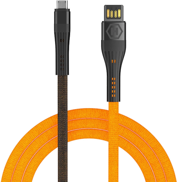 Kabel Hammer micro USB 1.2 m Black-Orange (AKC001186) - obraz 1