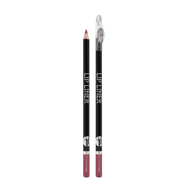 Олівець для губ дерев'яний з точилкою Jovial Luxe Lip Liner № 108 Mahogany Червоне дерево - Фото 1 Олівець для губ дерев'яний з точилкою Jovial Luxe Lip Liner № 108 Mahogany Червоне дерево - зображення 1