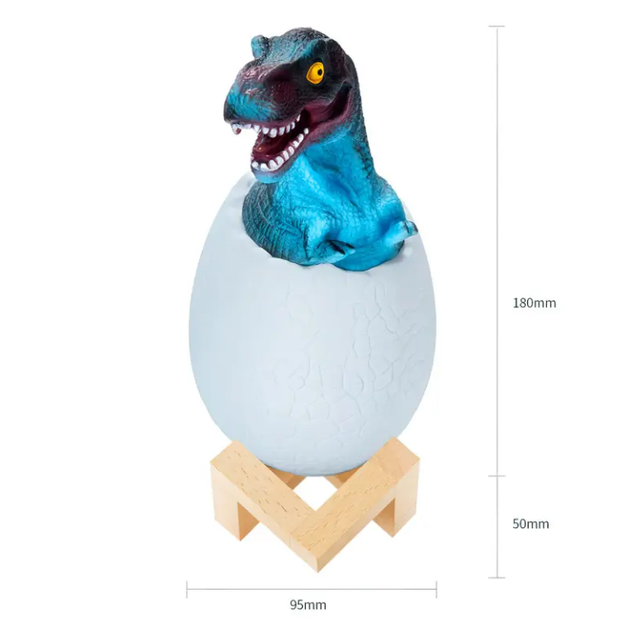 Дитячий світильник нічник TOPA Динозаврик у яйці SUNROZ 3D Dinosaur Lamp з пультом ДУ - зображення 2