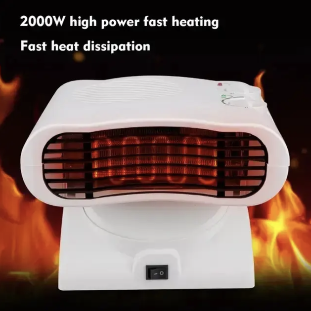 Тепловентилятор RAF R.1185 2000 Вт 22 м² 3 режими поворот 90° ТЕН з термостатом захист від перегріву - изображение 3