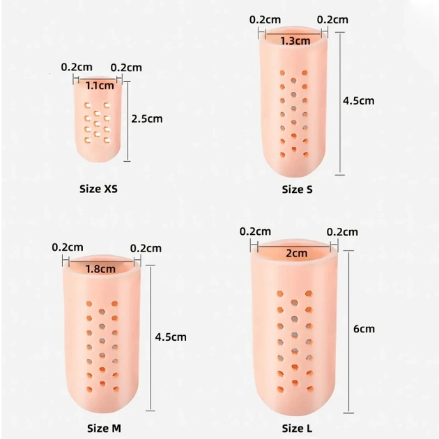 Дышащий напальчник на большие пальцы ног закрытый телесный из силикона бежевого цвета размер L 29233 - изображение 2