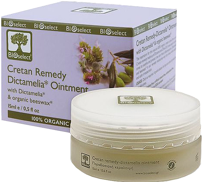 Мазь Диктамелія з бджолиним воском та вітаміном Е BioSelect Cretan Remedy Dictamelia Ointment 15ml (15ml) (232186-502254-2) - зображення 1