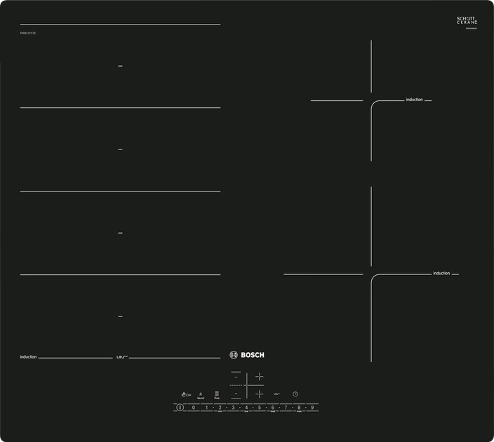 Варильна поверхня індукційна Bosch PXE611FC1E - зображення 1