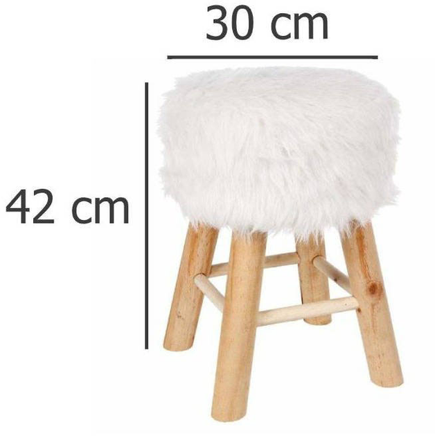 Taboret Atmosphera 42 x 30 x 30 cm Biały (3560239709824) - obraz 3
