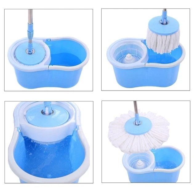 Швабра с турбо отжимом и ведром SmartUS Spin MOP 360° с круглой насадкой (6712TT720) - Фото 4 Швабра с турбо отжимом и ведром SmartUS Spin MOP 360° с круглой насадкой (6712TT720) - изображение 4