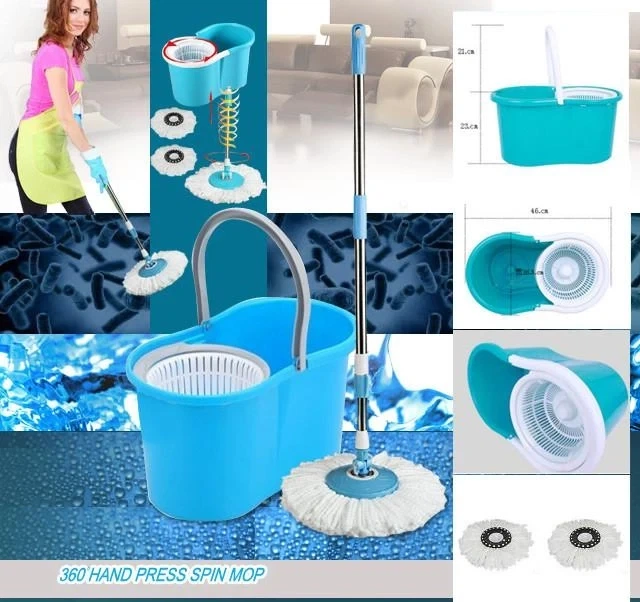 Швабра с турбо отжимом и ведром SmartUS Spin MOP 360° с круглой насадкой (6712TT720) - Фото 5 Швабра с турбо отжимом и ведром SmartUS Spin MOP 360° с круглой насадкой (6712TT720) - изображение 5