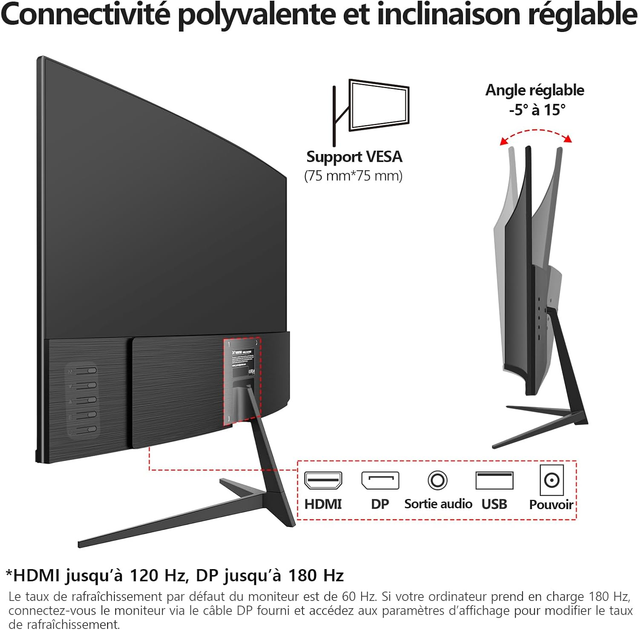 Монитор 24.5" Gawfolk GF240I Full HD VA 180 Гц - изображение 3