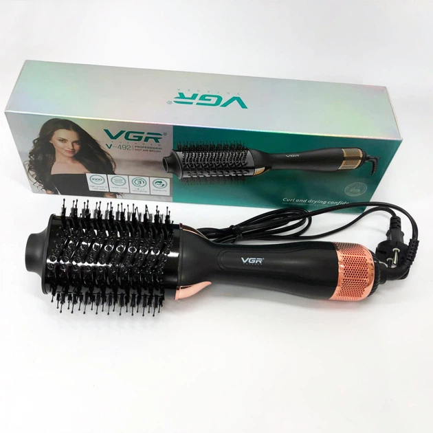 Фен-щетка волос VGR V-492 Профессиональный ионный выпрямитель, Электрический фен для сушки волос - изображение 5