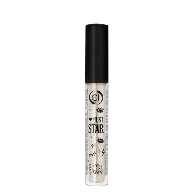 Тіні для повік перламутрові Colour Intense Just Star 4 мл JS-4, № 101 Silver Shine Срібний блиск - зображення 2