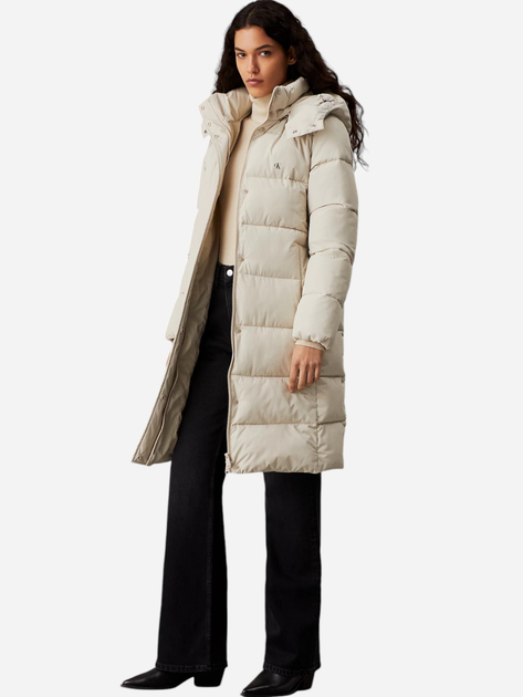 Куртка зимова довга жіноча Calvin Klein J20J224104-PD7 XS Молочна (8720639432042) - зображення 3