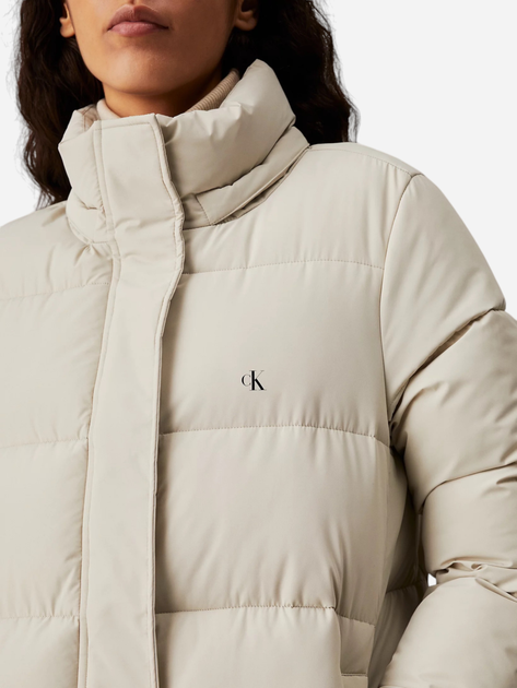 Куртка зимова довга жіноча Calvin Klein J20J224104-PD7 M Молочна (8720639432066) - зображення 4