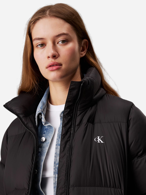 Куртка зимова довга жіноча Calvin Klein J20J224109-BEH XL Чорна (8720639433568) - зображення 4