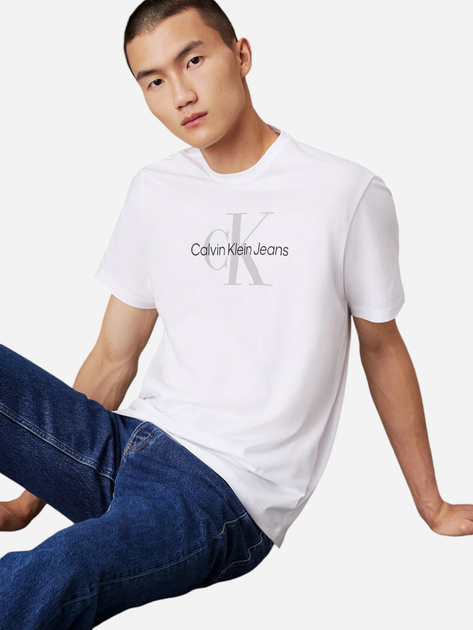 Koszulka męska bawełniana Calvin Klein 00040EM286-YAA XL Biała (8720639846153) - obraz 4