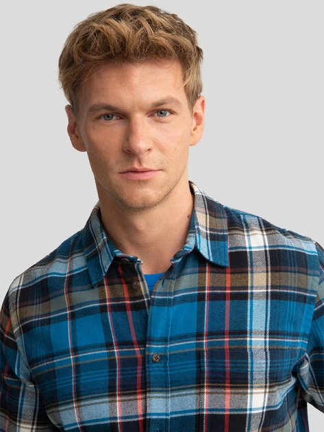 Сорочка бавовняна чоловіча Big Star Fileso 401 2XL Синя (5900714792442) - зображення 5