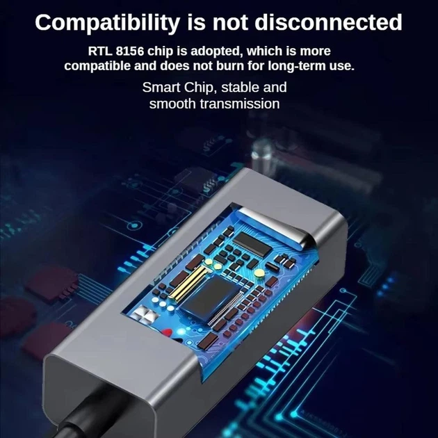 Сетевая адаптер USB Type C USB 3.0 RJ45 2.5G Ethernet Realtek RTL8156 - изображение 7