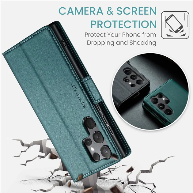 Шкіряний чохол-книжка Retro Case для Samsung Galaxy S23 Ultra Зелений(6112107) - зображення 7