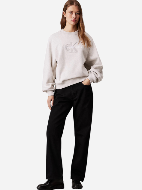 Bluza damska bez kaptura oversize Calvin Klein J20J224652-P6G M Szara (8720639319237) - obraz 3