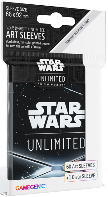 Обкладинки для карт Gamegenic Star Wars Unlimited Art Sleeves: Card Back Black (4251715416662) - зображення 1