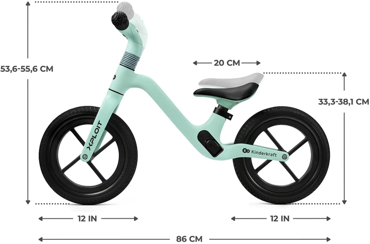 Rowerek biegowy Kinderkraft Xploit Turquoise turkusowy (5902533925001) - obraz 7