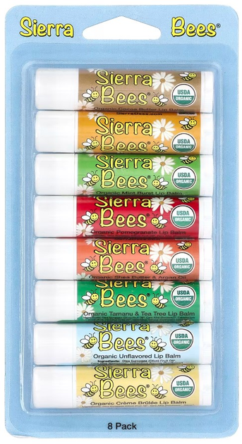 Акція на Набір органічних бальзамів для губ Sierra Bees Organic Combo Pack Lip Balms 8 шт по 4.25 г від Rozetka