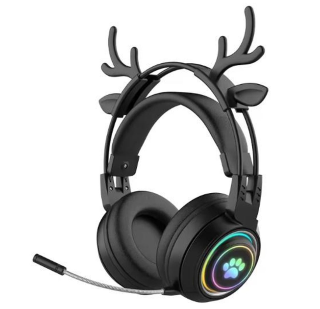 Беспроводные наушники со съемными ушками кота и оленя ATD SY-T25 Black ...