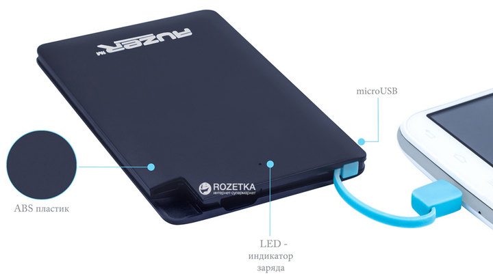 УМБ Auzer AP2500 2500 mAh Black - изображение 2