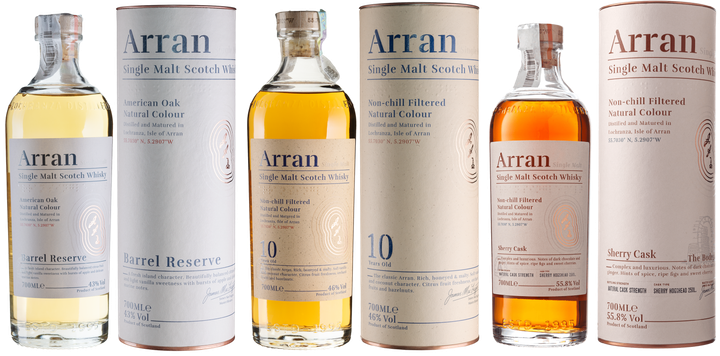 Набор виски Arran Barrel Reserve 0.7 л 43% + Arran 10yo 0.7 л 46% + Arran Sherry Cask 0.7 л 55.8% (1221000228334) - изображение 3