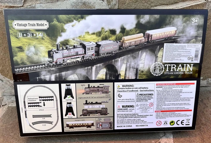 Железная дорога детская локомотив с 3мя вагонами 103 см (HS8017A
