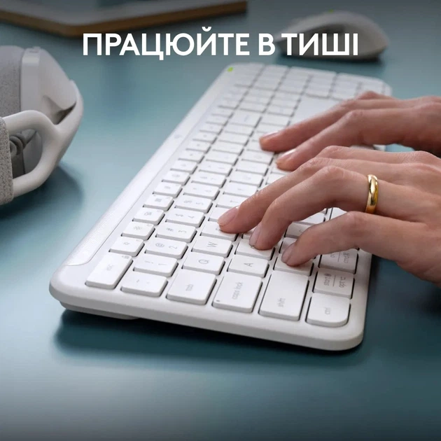 Комплект (клавиатура, мышь) беспроводной Logitech Signature Slim Combo MK950 OffWhite (920-012491) - Фото 7 Комплект (клавиатура, мышь) беспроводной Logitech Signature Slim Combo MK950 OffWhite (920-012491) - изображение 7