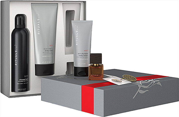 Zestaw męski Rituals Homme Woda perfumowana 15 ml + Balsam do ciała 70 ml + Szampon i żel do ciała 2w1 200 ml + Pianka pod prysznic 200 ml (8719134184501) - obraz 3