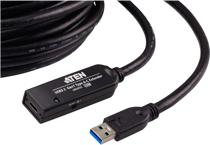 Kabel ATEN UE331C USB 3.2 Gen1 Extender Cable 10 m Black - obraz 1