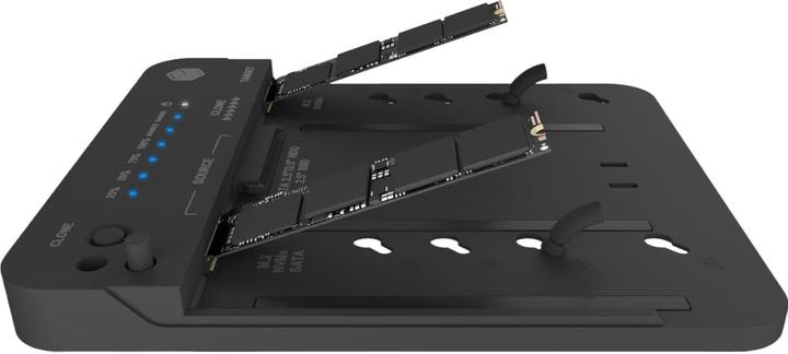 Stacja dokująca i klonująca ICY BOX IB-2913MCL-C31 do M.2 SATA/NVMe, M.2 PCIe NVMe, 2.5"/3.5" HDD/SSD USB 3.2 Gen 2 Type-C/A Black - obraz 4