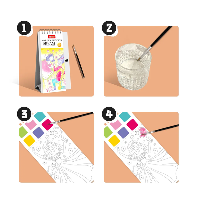 Набір для творчості, розфарбовування з фарбами і пензликом мольберт для малят з палітрою Keybaby,Animals - Фото 2 Набір для творчості, розфарбовування з фарбами і пензликом мольберт для малят з палітрою Keybaby,Animals - зображення 2