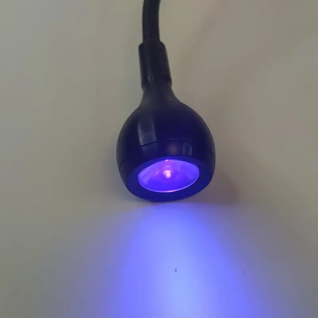 Лампа UV для сушки гель лака, гелевых типс с USB-разъемом (настольная, гибкая, с прищепкой) черная, 5 Вт - изображение 4