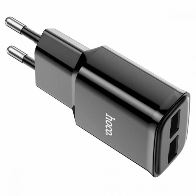 Зарядний пристрій HOCO C88A Star round dual port charger Black (6931474749482) - Фото 2 Зарядний пристрій HOCO C88A Star round dual port charger Black (6931474749482) - зображення 2