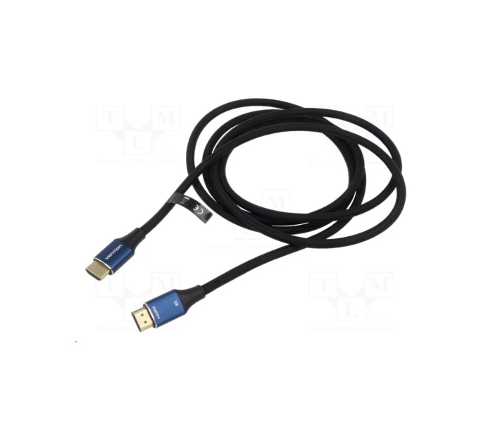 Кабель Vention Cotton Braided HDMI-A Male to Male HD v2.1 Cable 8K 2M Blue Aluminum Alloy Type (ALGLH) - Фото 5 Кабель Vention Cotton Braided HDMI-A Male to Male HD v2.1 Cable 8K 2M Blue Aluminum Alloy Type (ALGLH) - зображення 5