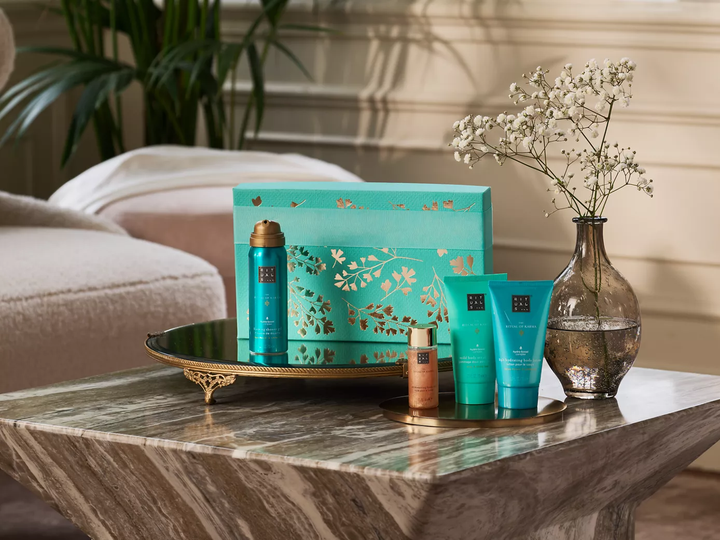 Zestaw Rituals The Ritual Of Karma Gift Set S Olejek do ciała 30 ml + Żel pod prysznic 50 ml + Peeling do ciała 70 ml + Balsam do ciała 70 ml (8719134184440) - obraz 3