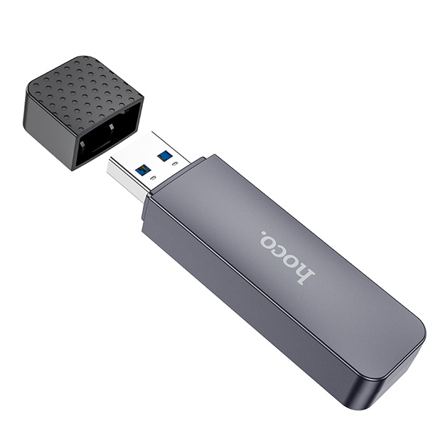 Картридер HOCO HB45 Spirit 2-in-1 USB 3.0 card reader Metal Gray (6942007620505) - изображение 2