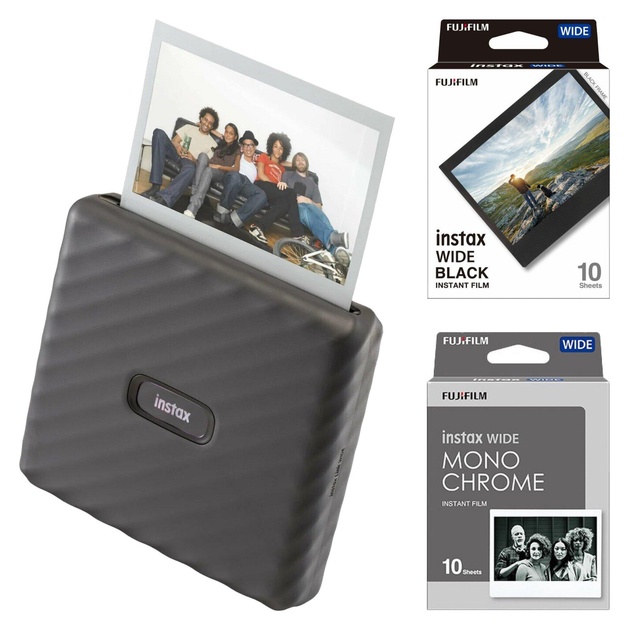 Фотопринтер Fujifilm Instax Link Wide Gray + Instax Wide Black Frame 10 ...