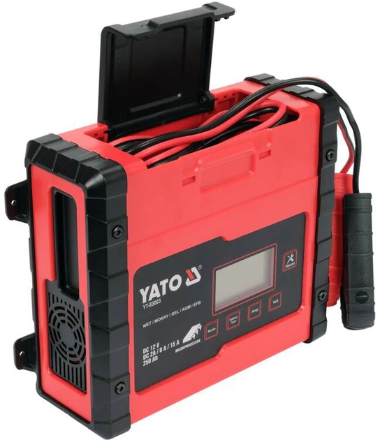 Prostownik elektroniczny YATO z LCD wyświetlaczem 12V 2/8/15A (YT-83003) - obraz 2