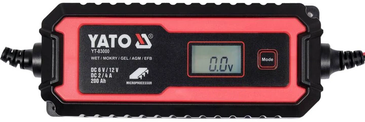 Prostownik elektroniczny YATO z LCD wyświetlaczem 6V/2A, 12V/4A (YT-83000) - obraz 2